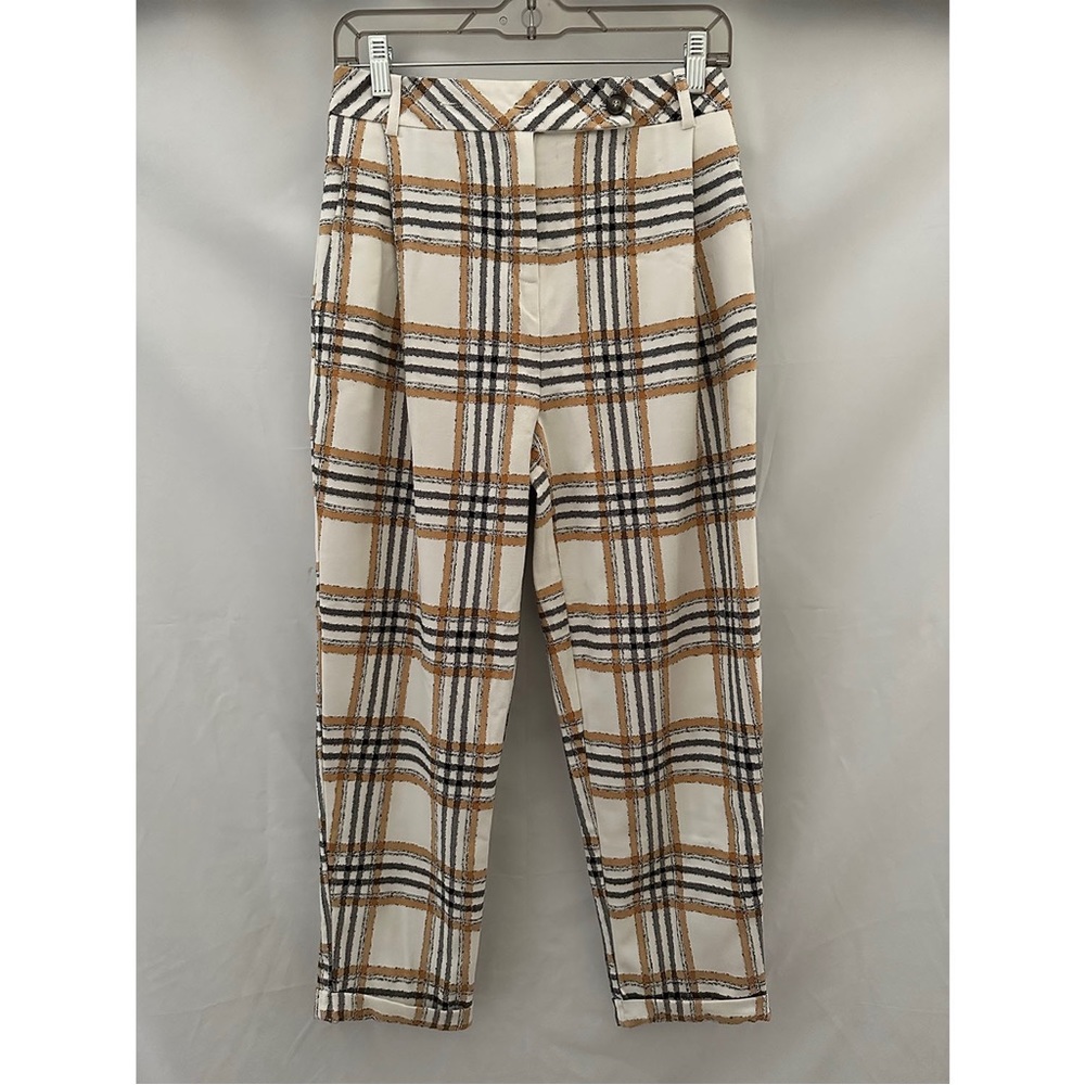 Textured Plaid Trousers